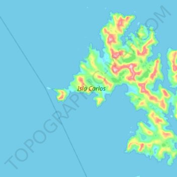 Topografische Karte Isla Carlos, Höhe, Relief