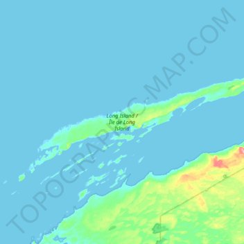 Topografische Karte Long Island, Höhe, Relief