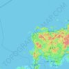 Topografische Karte Shimonoseki, Höhe, Relief