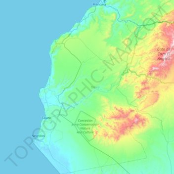 Topografische Karte Talara, Höhe, Relief