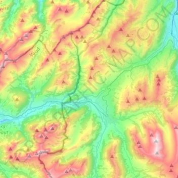 Topografische Karte Saanen, Höhe, Relief