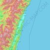 Topografische Karte Hualien, Höhe, Relief