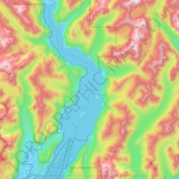 Topografische Karte Pitt Lake, Höhe, Relief