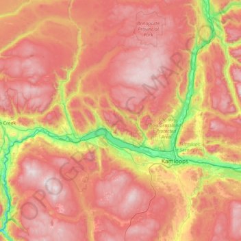 Topografische Karte Area J (Copper Desert Country), Höhe, Relief