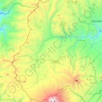 Topografische Karte Pilahuin, Höhe, Relief