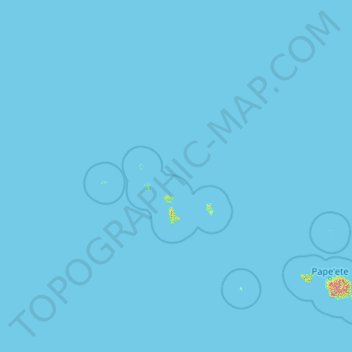 Topografische Karte Îles Sous-le-Vent, Höhe, Relief