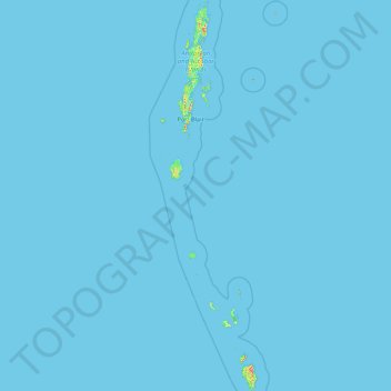Topografische Karte Andaman and Nicobar Islands, Höhe, Relief