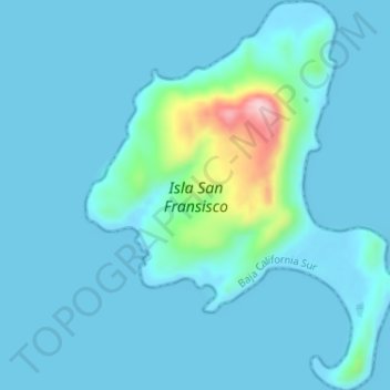 Topografische Karte Isla San Fransisco, Höhe, Relief