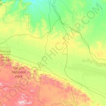 Topografische Karte Mulga Downs, Höhe, Relief