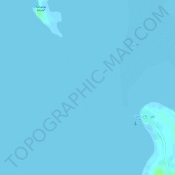 Topografische Karte Pulong Pasig Sandbar, Höhe, Relief