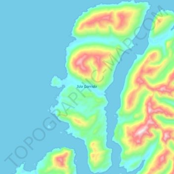 Topografische Karte Isla Garrido, Höhe, Relief