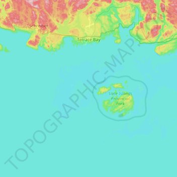 Topografische Karte Terrace Bay Township, Höhe, Relief