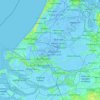 Topografische Karte Zuid-Holland, Höhe, Relief