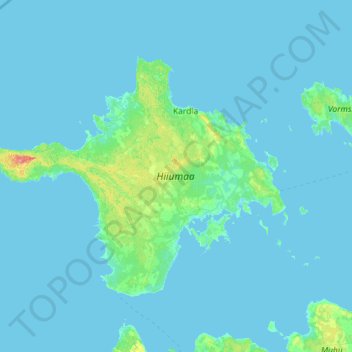 Topografische Karte Hiiumaa vald, Höhe, Relief