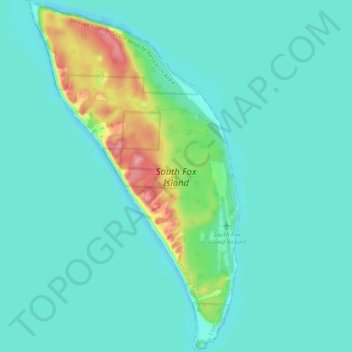 Topografische Karte South Fox Island, Höhe, Relief