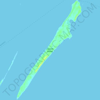 Topografische Karte Current Island, Höhe, Relief
