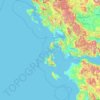 Topografische Karte Region der Ionischen Inseln, Höhe, Relief