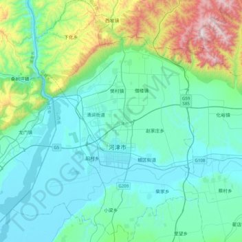 Topografische Karte Hejin City, Höhe, Relief
