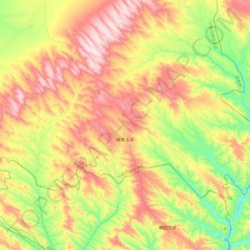 Topografische Karte 麻黄山, Höhe, Relief