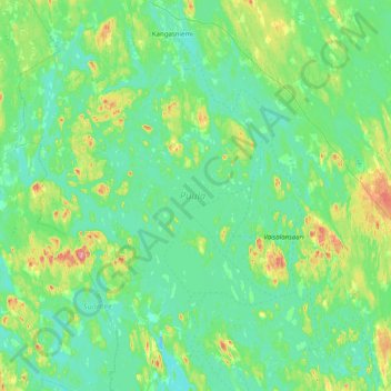 Topografische Karte Puula, Höhe, Relief