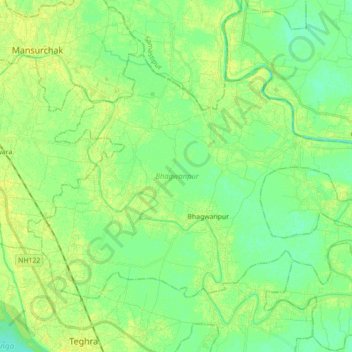 Topografische Karte Bhagwanpur, Höhe, Relief