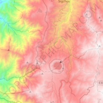 Topografische Karte Chugchillan, Höhe, Relief