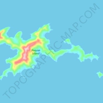 Topografische Karte Boayan Island, Höhe, Relief