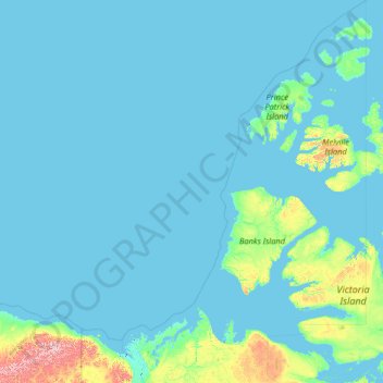 Topografische Karte Inuvialuit Settlement Region, Höhe, Relief