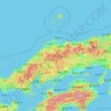 Topografische Karte Chugoku Region, Höhe, Relief