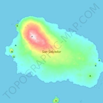 Topografische Karte Isla Santiago, Höhe, Relief