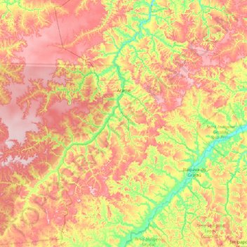 Topografische Karte Arame, Höhe, Relief