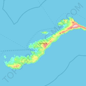 Topografische Karte Amorgos, Höhe, Relief