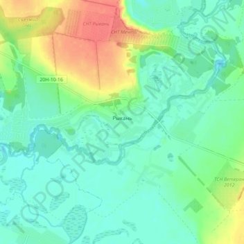 Topografische Karte Рыкань, Höhe, Relief