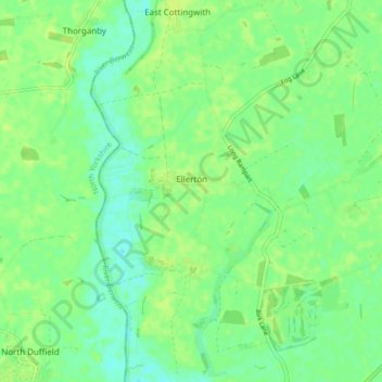 Topografische Karte Ellerton, Höhe, Relief