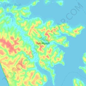 Topografische Karte Isla Huapi, Höhe, Relief