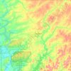 Topografische Karte Cherokee County, Höhe, Relief