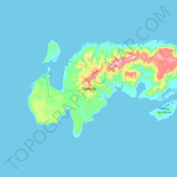 Topografische Karte Nendö, Höhe, Relief