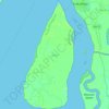 Topografische Karte Sagar Island, Höhe, Relief