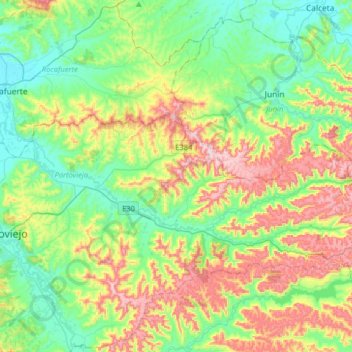 Topografische Karte Río Chico, Höhe, Relief