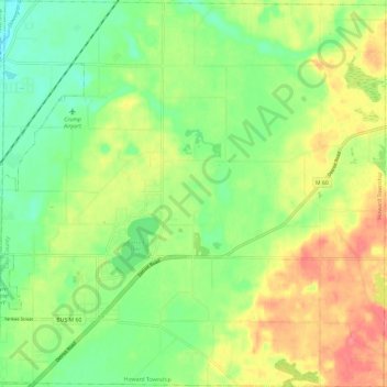 Topografische Karte Howard Township, Höhe, Relief