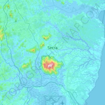 Topografische Karte Serra, Höhe, Relief