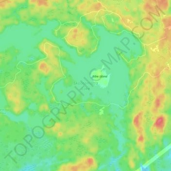 Topografische Karte Skootamatta Lake, Höhe, Relief