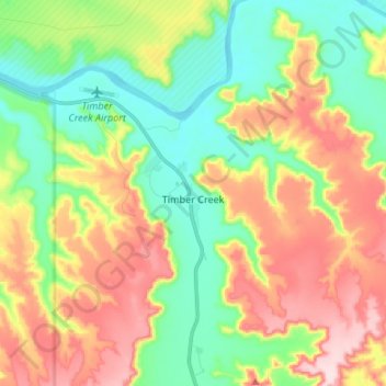 Topografische Karte Timber Creek, Höhe, Relief