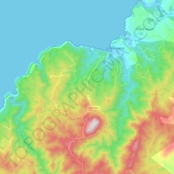 Topografische Karte Honaïne, Höhe, Relief