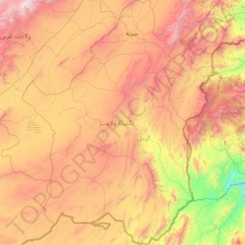 Topografische Karte Paktika Province, Höhe, Relief