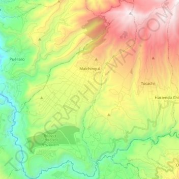 Topografische Karte Malchingui, Höhe, Relief