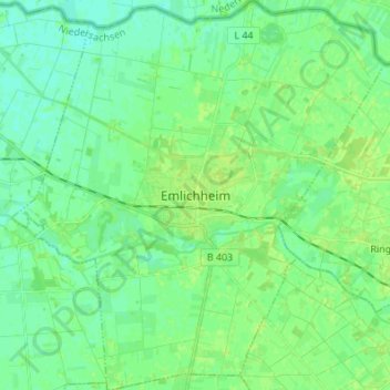 Topografische Karte Emlichheim, Höhe, Relief