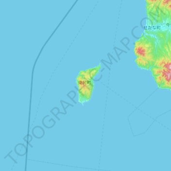 Topografische Karte 奥尻郡, Höhe, Relief