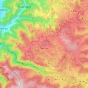 Topografische Karte Breitnau, Höhe, Relief