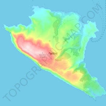 Topografische Karte Gavdos, Höhe, Relief